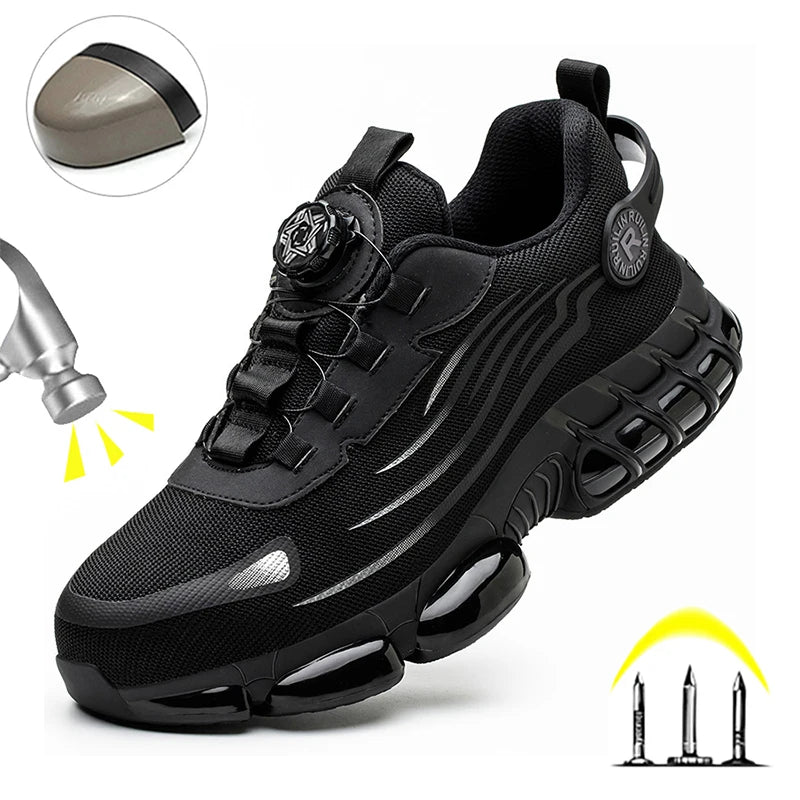 Indestructible Steel Toe Protective Safety Shoes Slip Resistant Abrasion Resistant Work Shoes Men Tough Comfortable Sneaker 