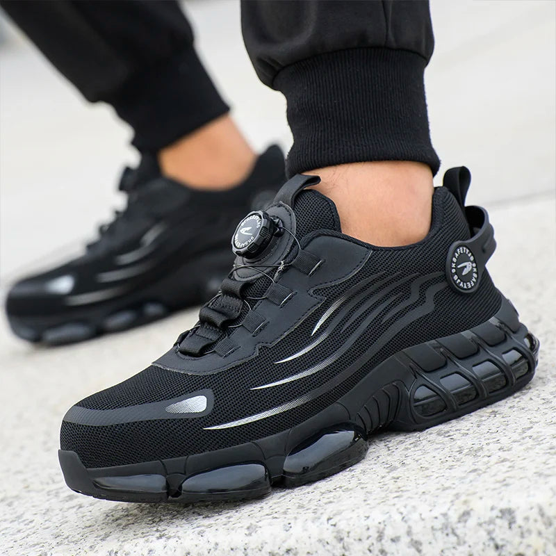 Indestructible Steel Toe Protective Safety Shoes Slip Resistant Abrasion Resistant Work Shoes Men Tough Comfortable Sneaker 