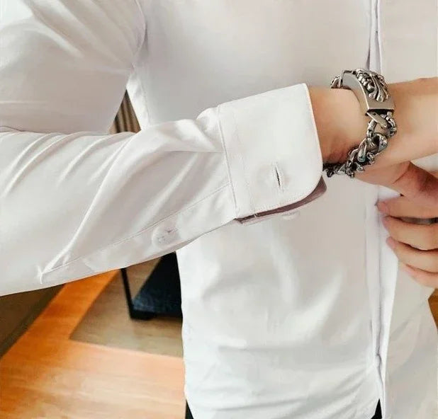 Male Shirts Long Sleeve Black Business Men's Shirt Asia New in Fashion 2024 Hipster Silk Cheap Things with Korean Style Regular