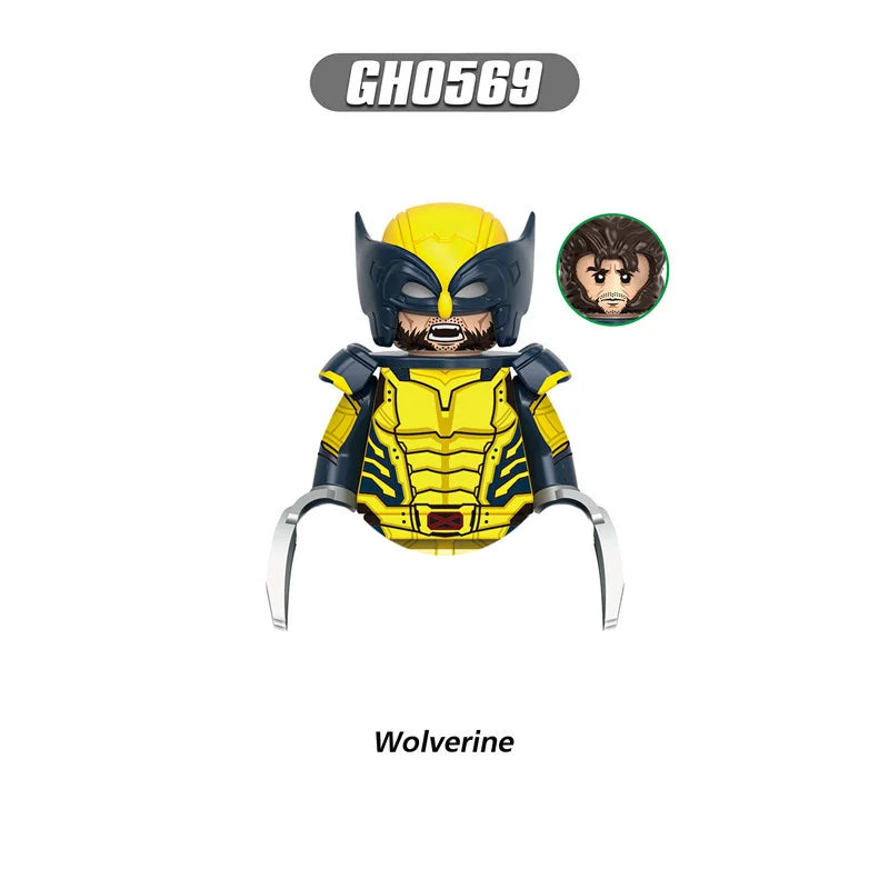 Hot toy Marvel Deadpool Wolverine Doctor Doom Building blocks Mini brick Toy X-Men Adult doll Children's holiday birthday gift