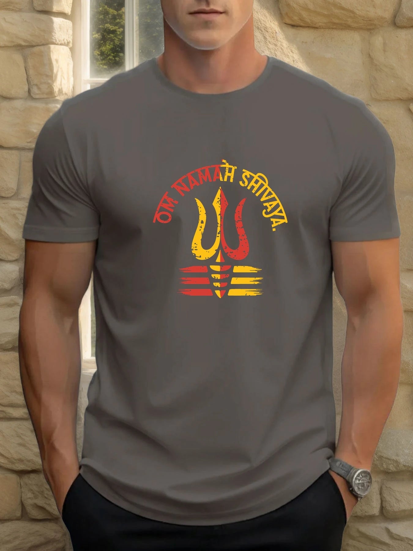 T Shirts For Men Shiva 100% Cotton Graphic Printing Summer Round Neck T-Shirt Casual Breathable Street Style Daily Top