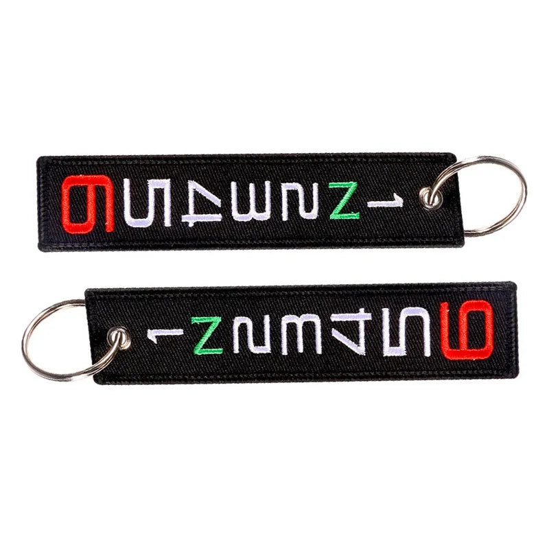 1PC Keychain 6 5 4 3 2 1 Embroidery Motorcycles Key Ring Bijoux chaveiro para Key Ring for Cars Gifts Key Tag Fobs OEM KeyChain