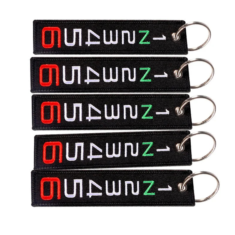 1PC Keychain 6 5 4 3 2 1 Embroidery Motorcycles Key Ring Bijoux chaveiro para Key Ring for Cars Gifts Key Tag Fobs OEM KeyChain