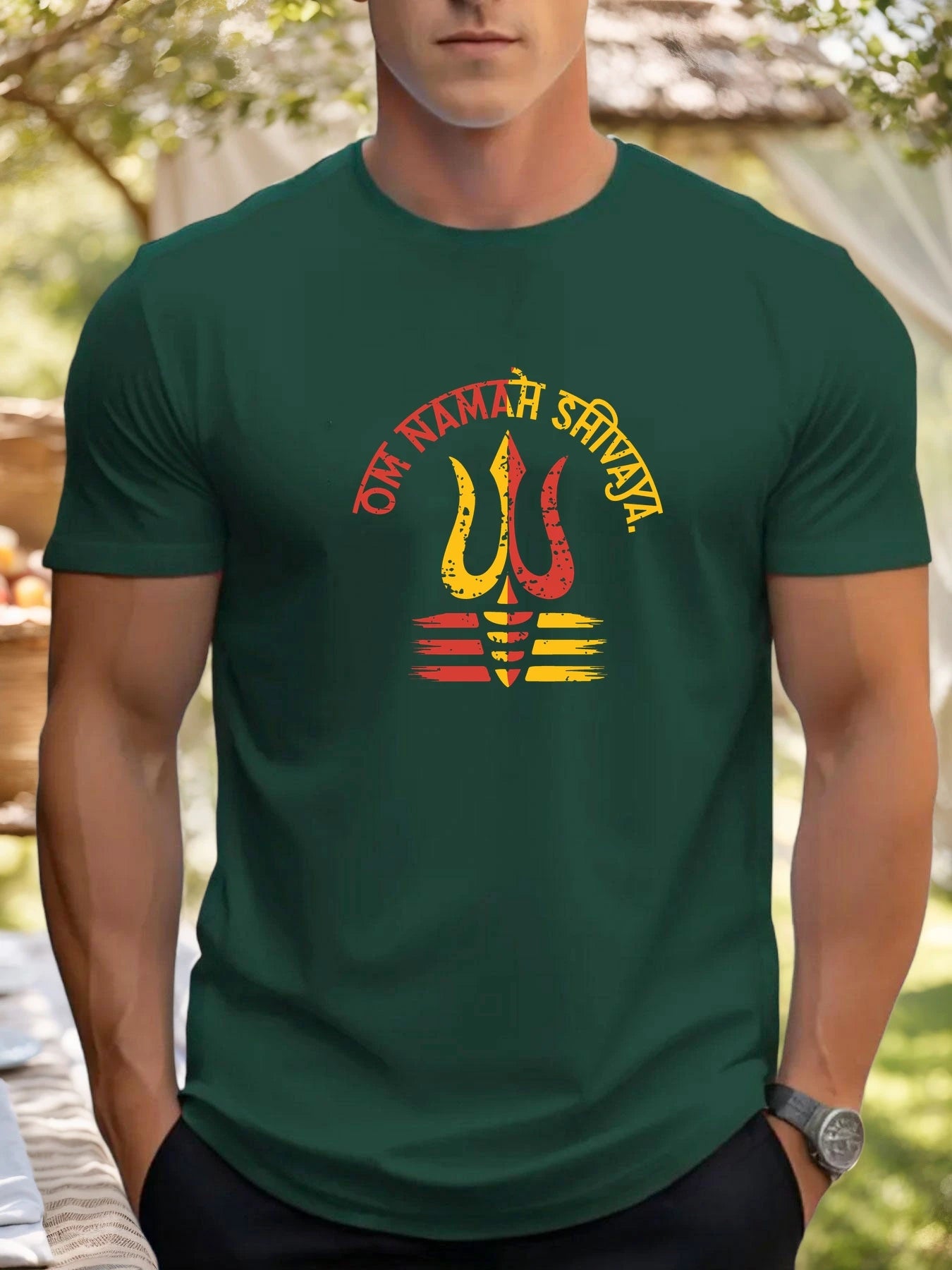 T Shirts For Men Shiva 100% Cotton Graphic Printing Summer Round Neck T-Shirt Casual Breathable Street Style Daily Top