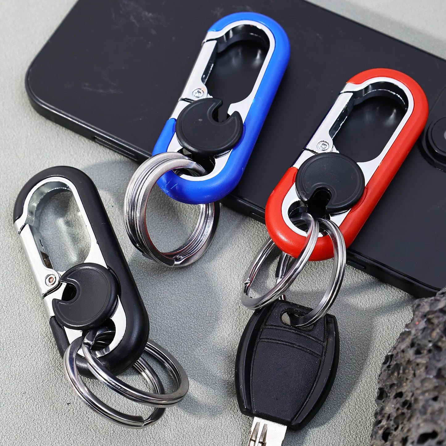 Double Ring Keychain Business Key Holder Men's Fashion Key Chain Gift Metal Key Buckle Car Styling Auto Car Accessories