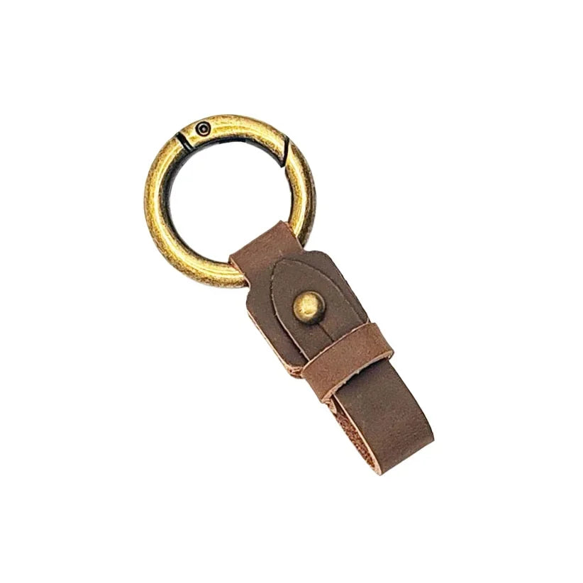 Universal Car Key Holder Ring | Anti-Loss Leather Strap for Jeans | Premium Genuine Leather & Alloy | Secure Clip for Car Keys