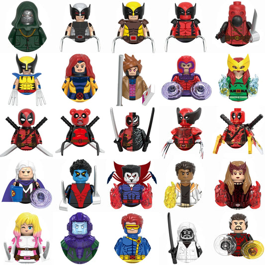 Hot toy Marvel Deadpool Wolverine Doctor Doom Building blocks Mini brick Toy X-Men Adult doll Children's holiday birthday gift