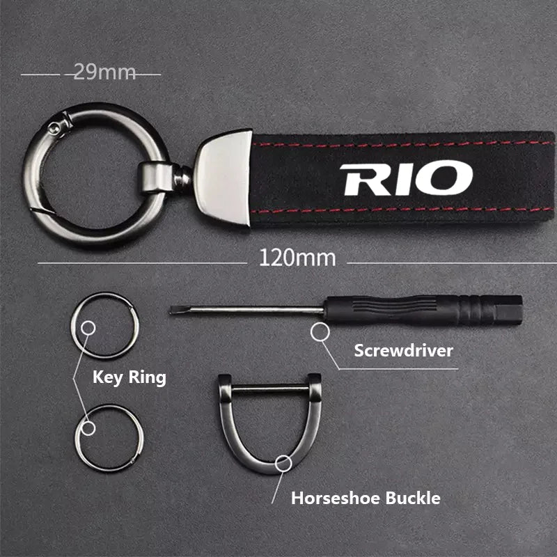 Car Key Chain Rings Metal Leather Keychain Exquisite Anti-lost Universal Keyring For KIA RIO 2 3 4 5 Xline x line Accessories