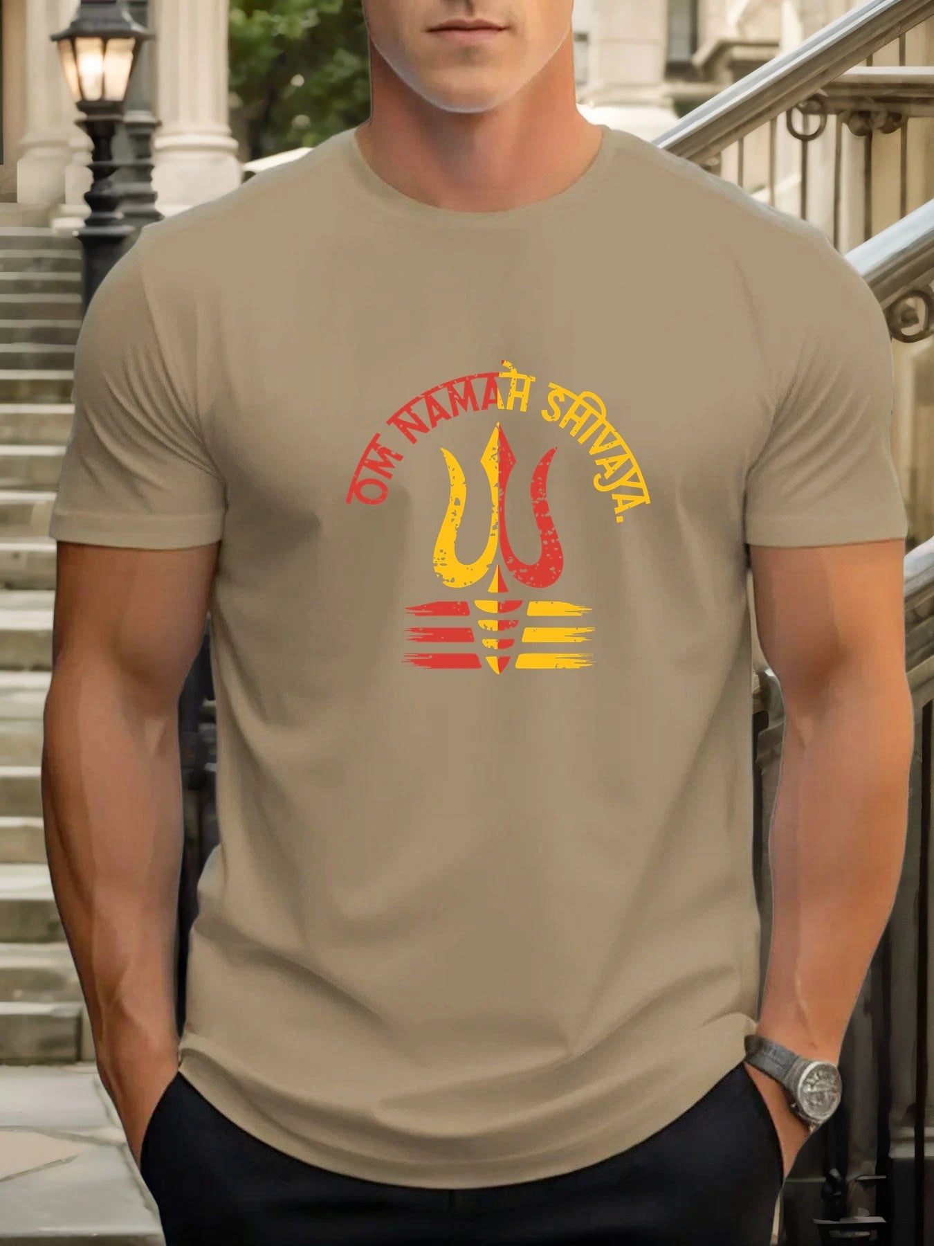 T Shirts For Men Shiva 100% Cotton Graphic Printing Summer Round Neck T-Shirt Casual Breathable Street Style Daily Top