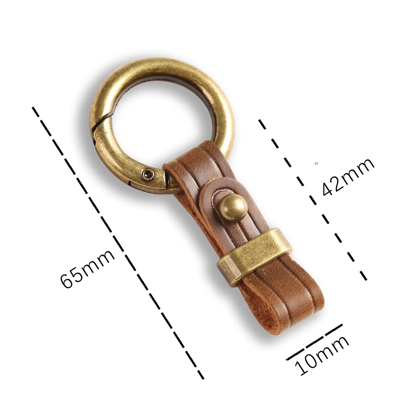 Universal Car Key Holder Ring | Anti-Loss Leather Strap for Jeans | Premium Genuine Leather & Alloy | Secure Clip for Car Keys