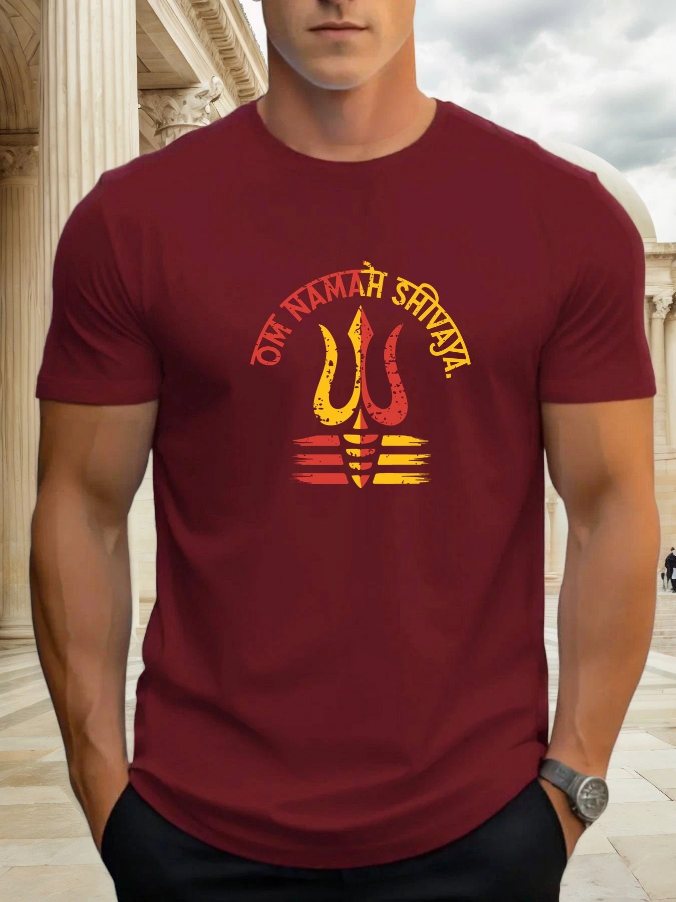 T Shirts For Men Shiva 100% Cotton Graphic Printing Summer Round Neck T-Shirt Casual Breathable Street Style Daily Top