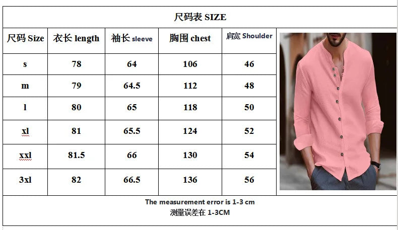 Solid-color Slim-fitting Home Shirt A New Fashionable Men's Retro Button Shopping And Casual Long-sleeved Shirt From Hawaii