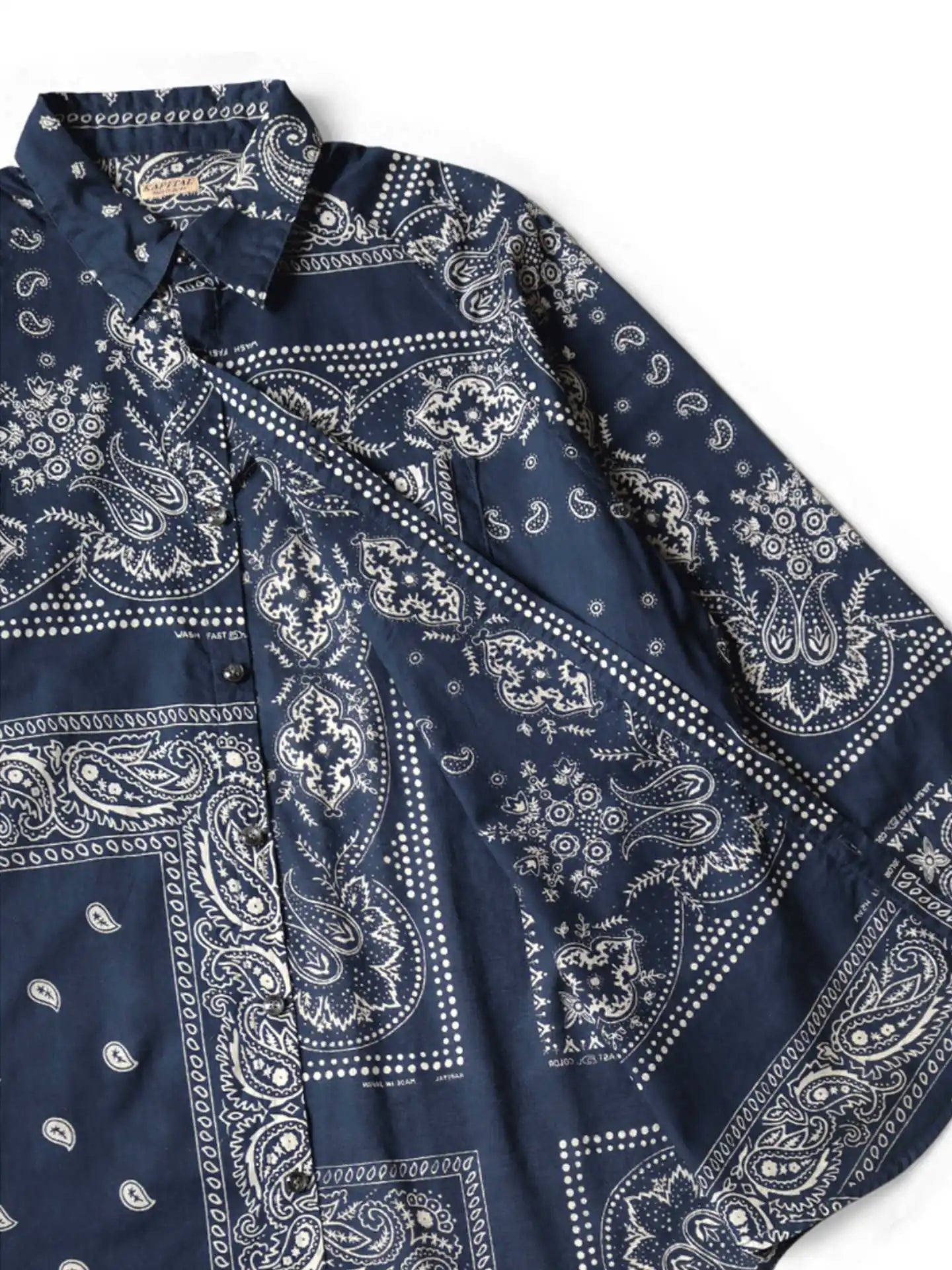 25SS KAPITAL Hirata and Hongri Casual Cashew Flower Breathable Lightweight Collared Loose Long Sleeved Shirt for Men