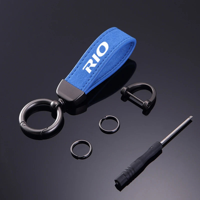 Car Key Chain Rings Metal Leather Keychain Exquisite Anti-lost Universal Keyring For KIA RIO 2 3 4 5 Xline x line Accessories