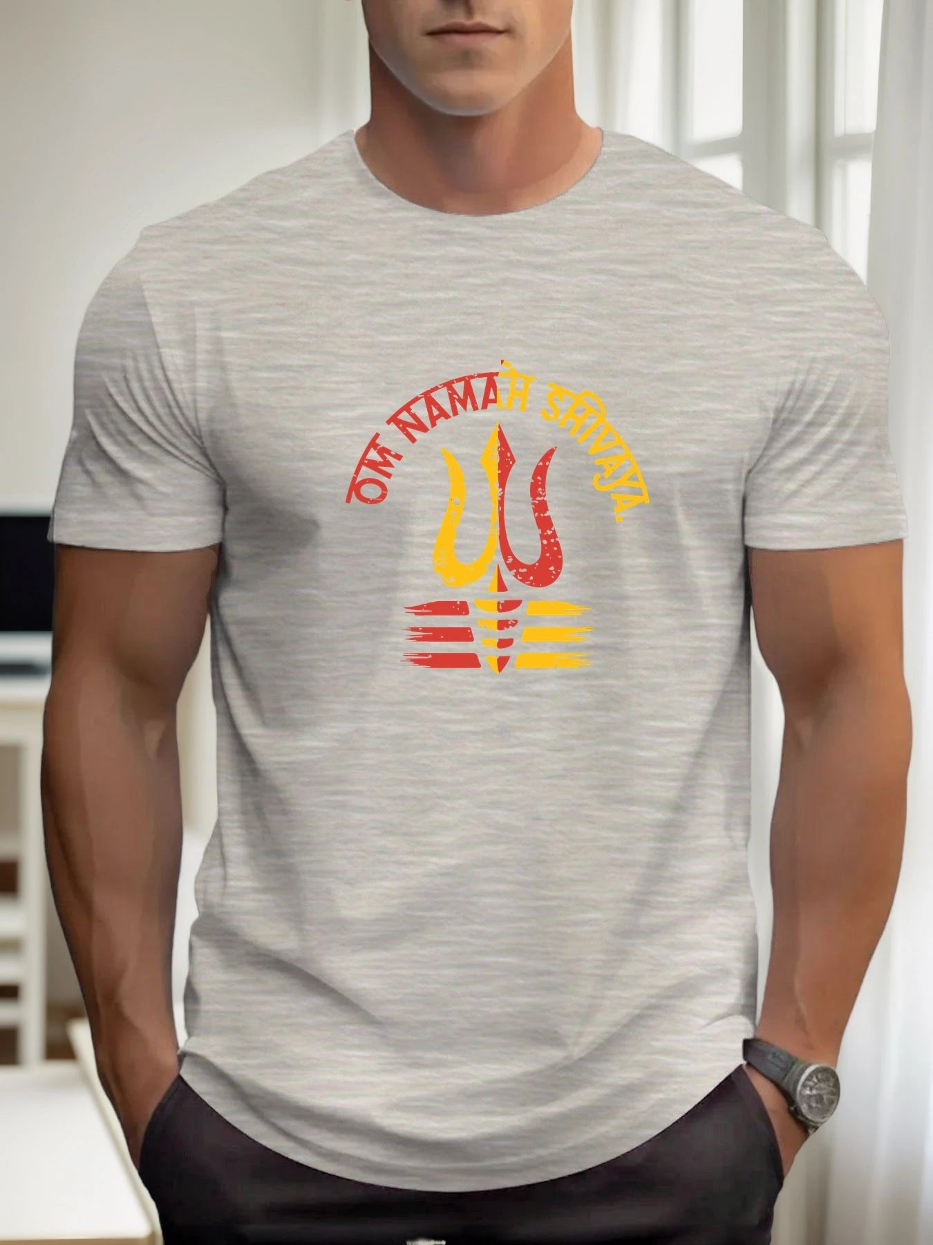 T Shirts For Men Shiva 100% Cotton Graphic Printing Summer Round Neck T-Shirt Casual Breathable Street Style Daily Top