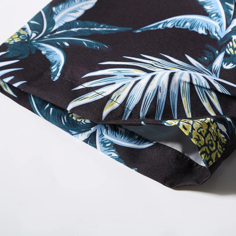 Men's Summer Short Sleeve Printed Shirt Thin Beach Shirt Men's Clothing Turtle Neck Polo  Shirt for Men Casual Top