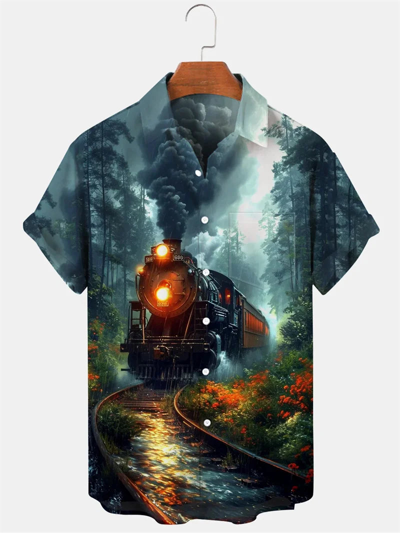 2025 New Short sleeved Shirt for Men's Summer, Thin, Trendy, Slimming, Business, and Casual Short sleeved Shirt