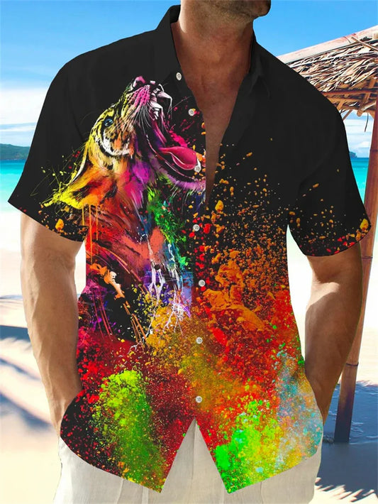 2025 New Short sleeved Shirt for Men's Summer, Thin, Trendy, Slimming, Business, and Casual Short sleeved Shirt