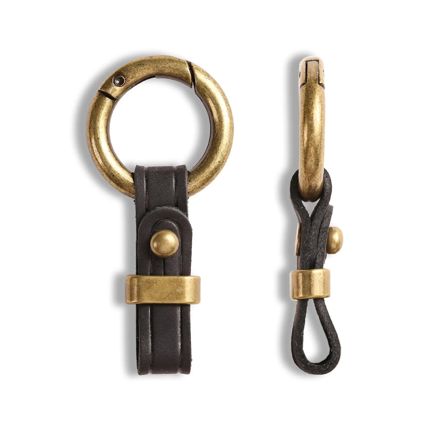 Universal Car Key Holder Ring | Anti-Loss Leather Strap for Jeans | Premium Genuine Leather & Alloy | Secure Clip for Car Keys